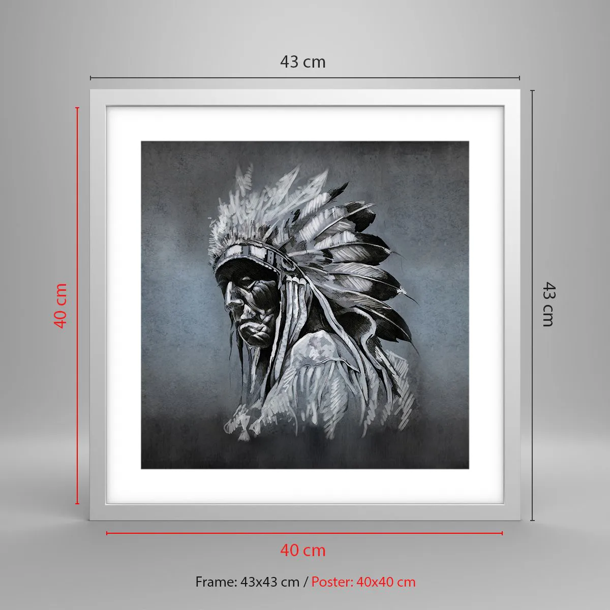 Affiche dans un cadre blanc - Poster - Retour aux sources - 40x40 cm