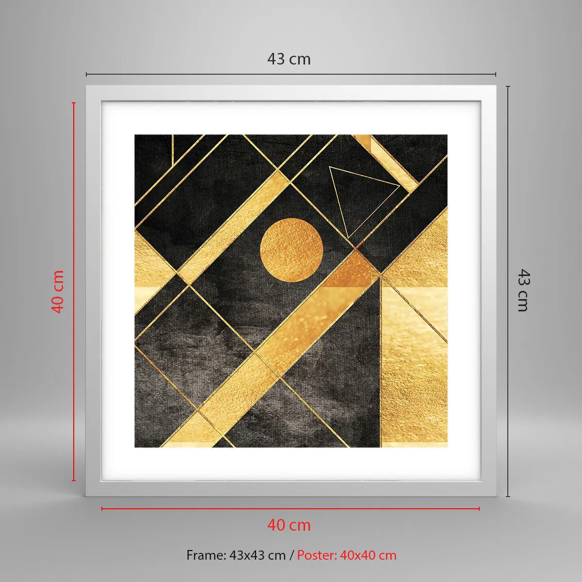 Affiche dans un cadre blanc - Poster - Soleil du désert - 40x40 cm