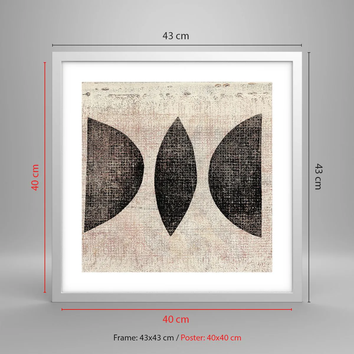 Affiche dans un cadre blanc - Poster - Abstraction ethnique - 40x40 cm