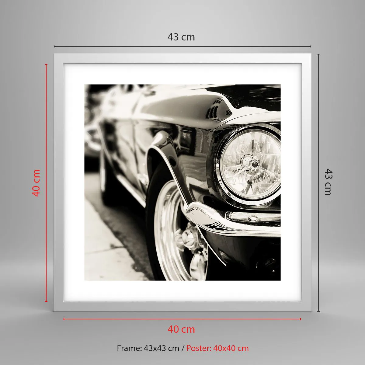 Poster in cornice bianca - Bellezza intramontabile - 40x40 cm