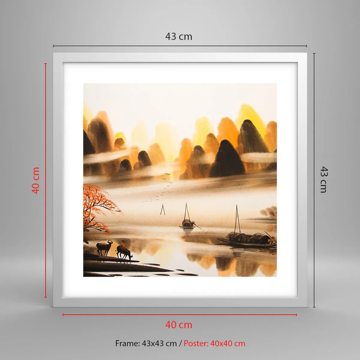 Poszter fekete keretben - Távolabb, mint a Távol-Kelet - 40x40 cm