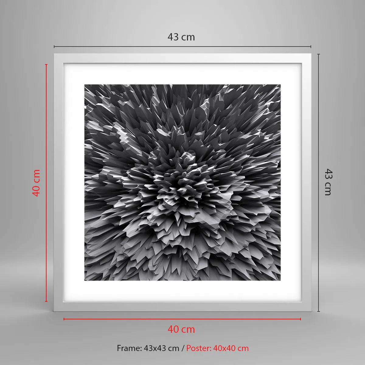 Poster in einem weißen Rahmen - Härter kann es nicht werden - 40x40 cm