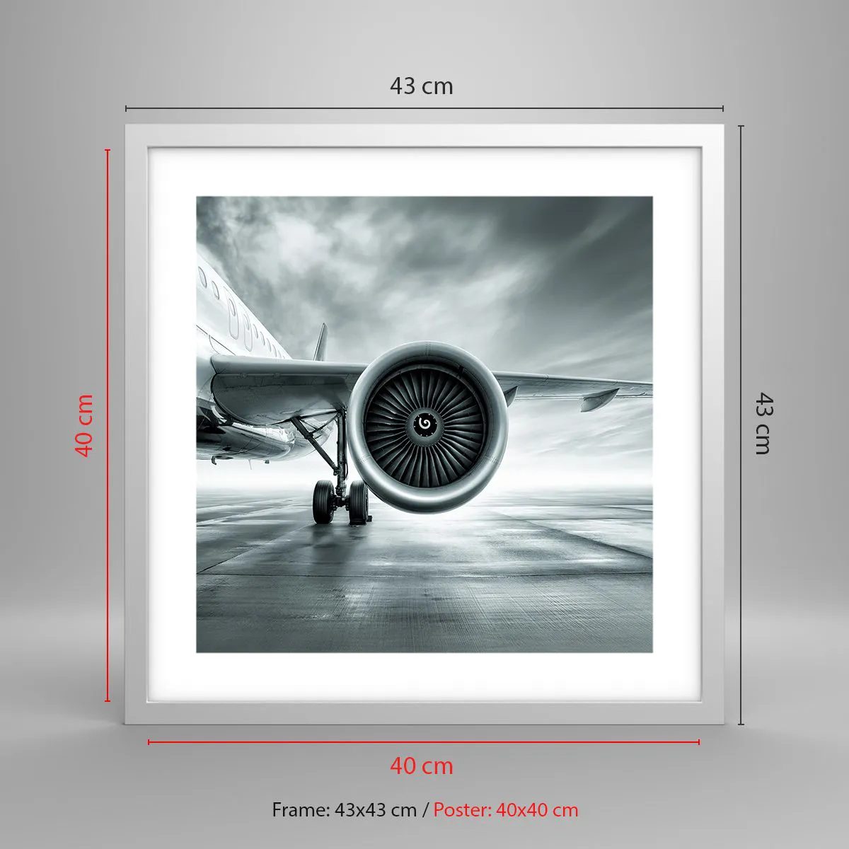 Póster en marco blanco - Hay poder - 40x40 cm