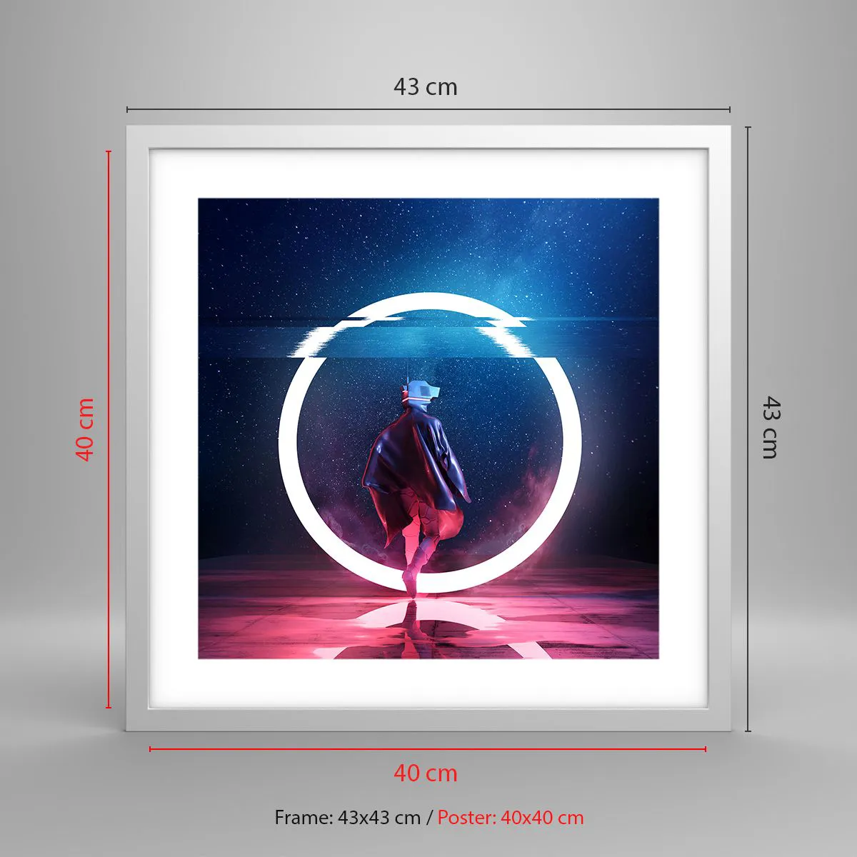 Affiche dans un cadre blanc - Poster - Entre deux mondes - 40x40 cm