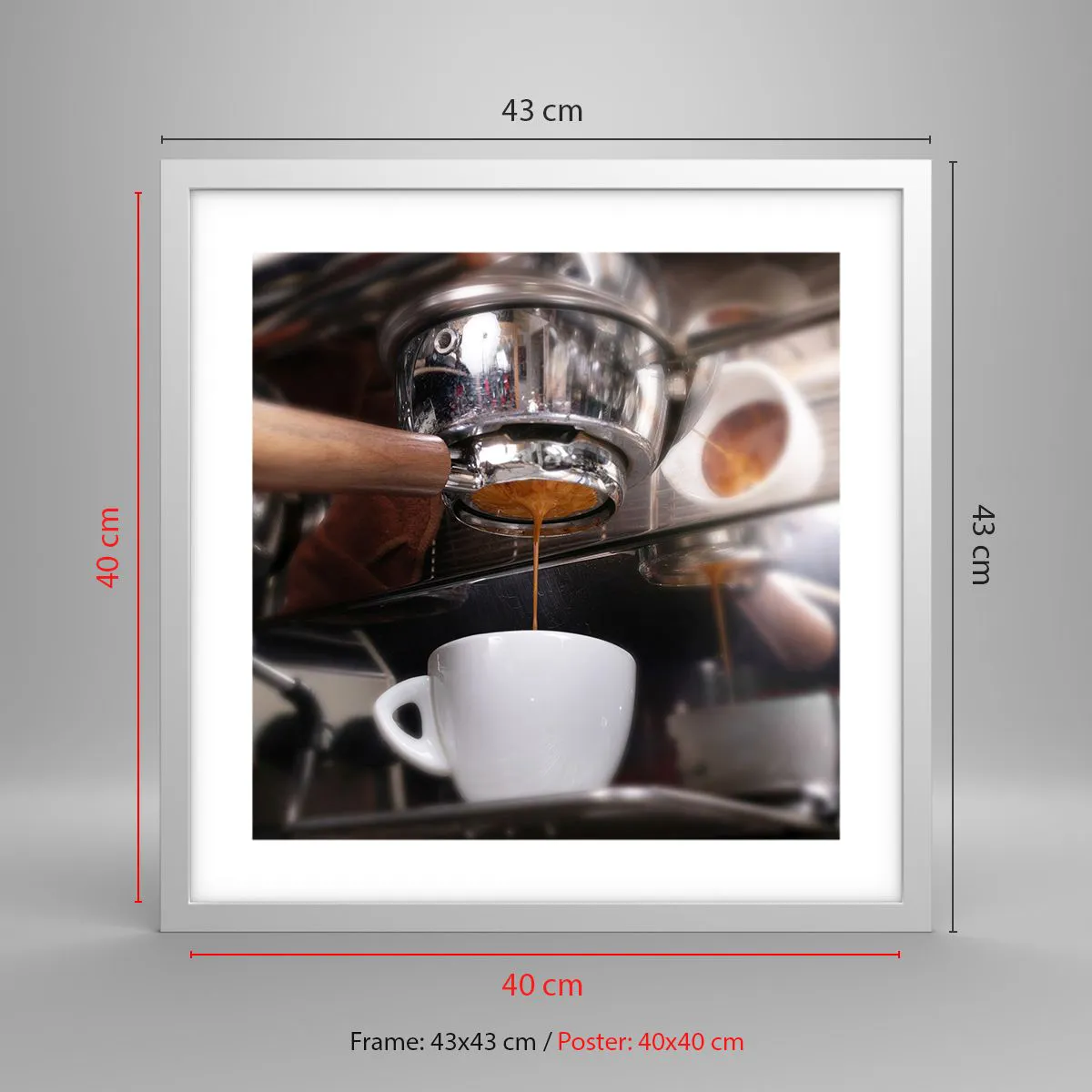 Affisch i vit ram - En bra stund på dagen - 40x40 cm