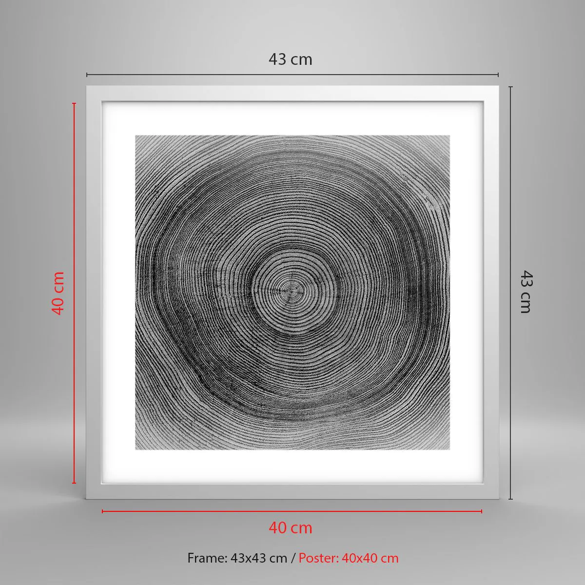 Poster in white frmae - Sign of the Time - 40x40 cm