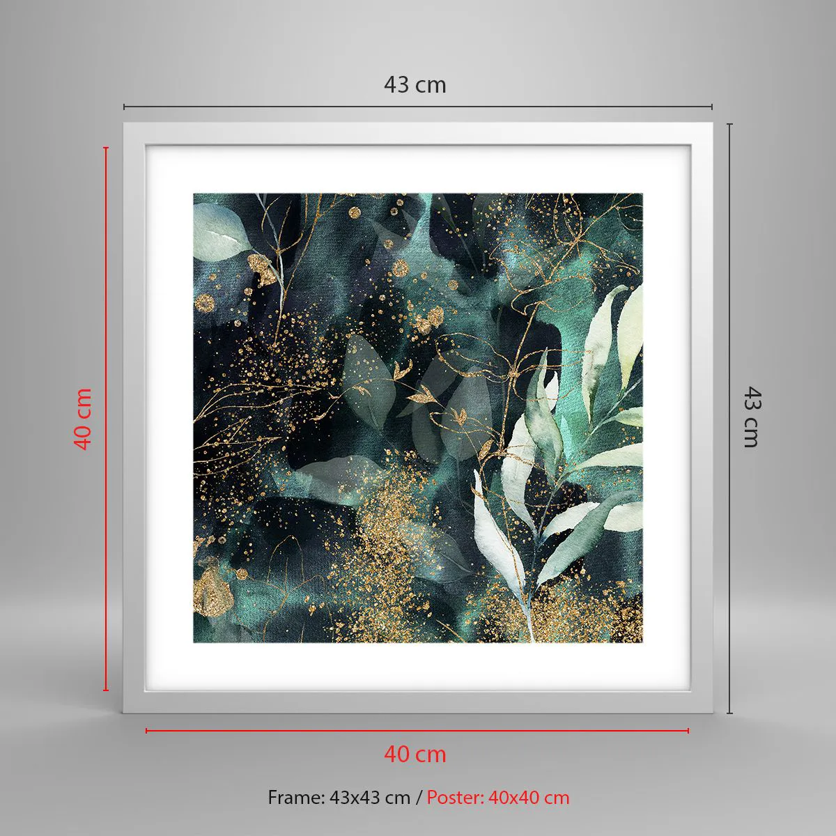 Plakát v bílém rámu - Kouzelná zahrada - 40x40 cm