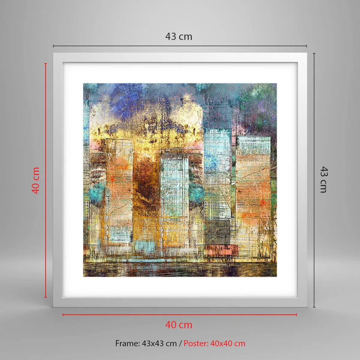 Plagát v bielom ráme - Slnečná metropola - 40x40 cm