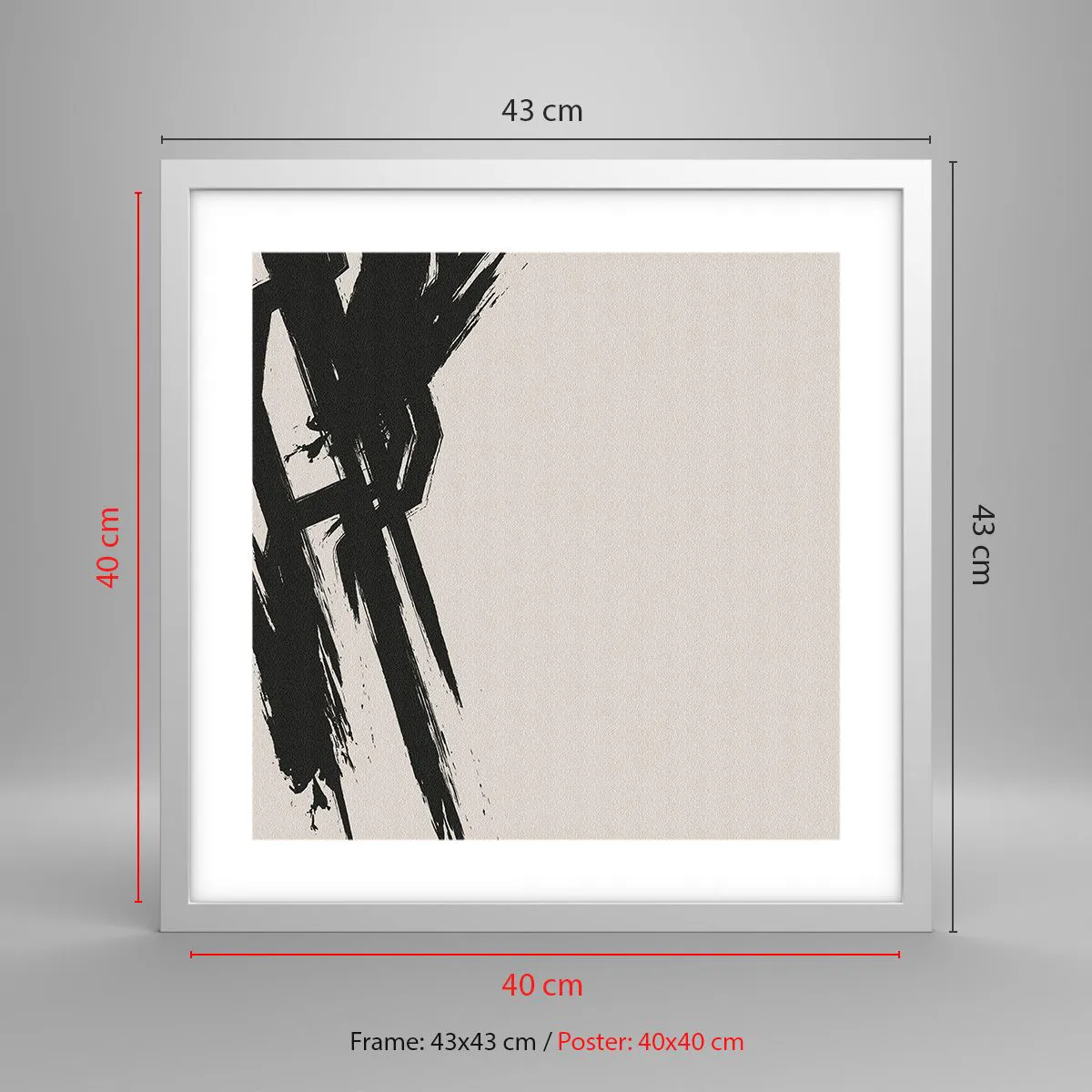 Affiche dans un cadre blanc - Poster - Ruée imparable - 40x40 cm