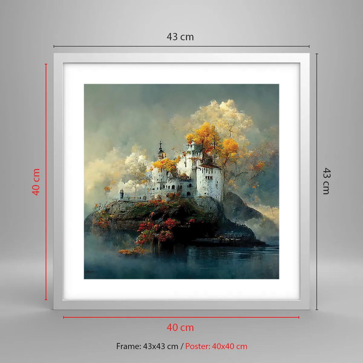 Poster in einem weißen Rahmen - Beginn einer romantischen Geschichte - 40x40 cm