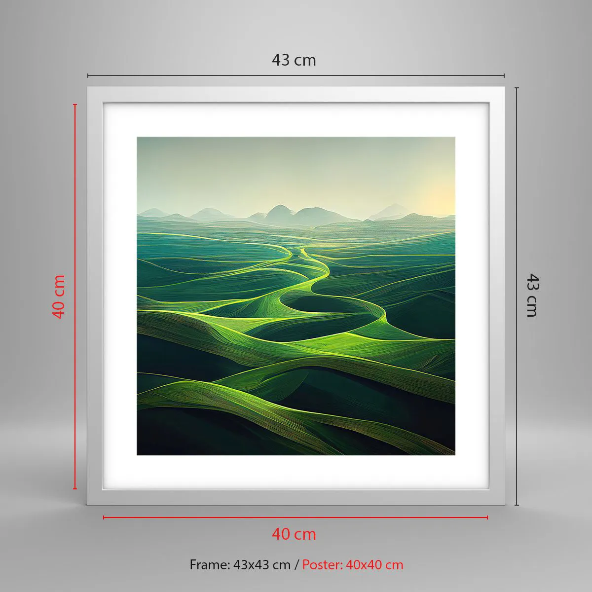 Poster in een witte lijst - In de groene dalen - 40x40 cm