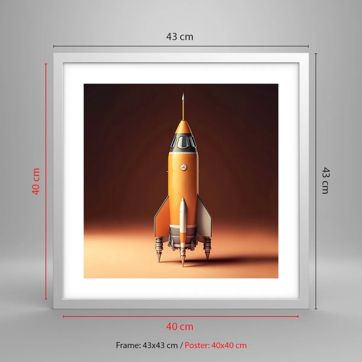 Affiche dans un cadre blanc - Poster - Ça commence par un rêve - 40x40 cm