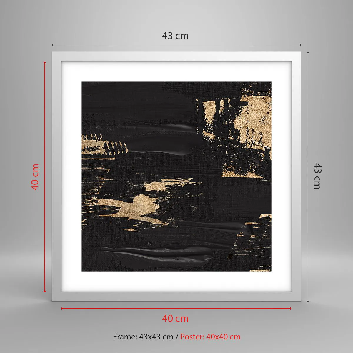 Poster in white frmae - Touch Mark - 40x40 cm