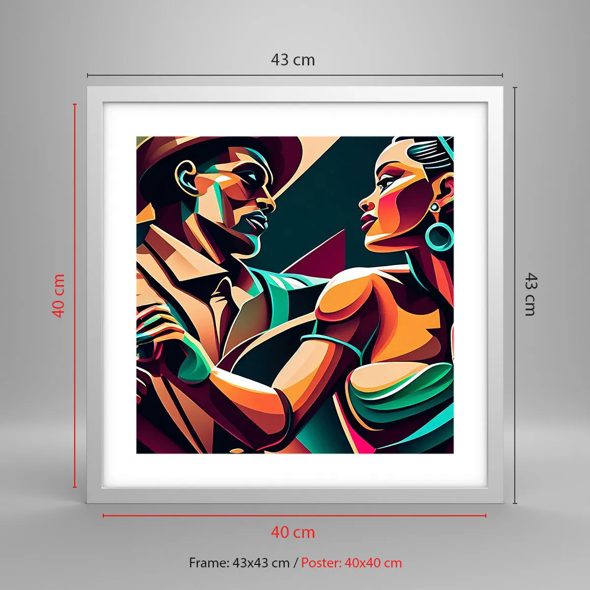 Poster in einem weißen Rahmen - Im Rhythmus des Herzens - 40x40 cm