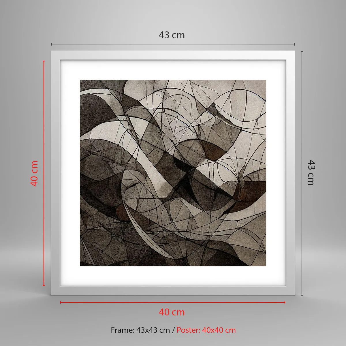 Plagát v bielom ráme - Obeh farieb Zeme - 40x40 cm