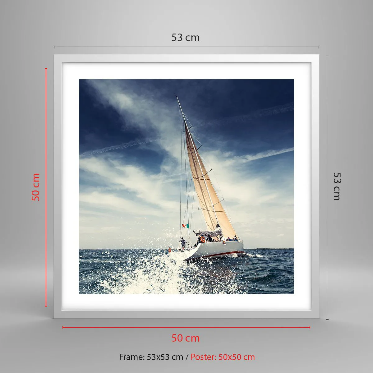 Plagát v bielom ráme - Nás nedobehnú! - 50x50 cm