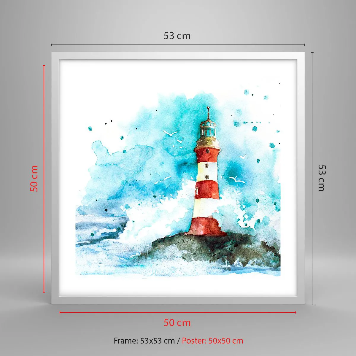 Plakát v bílém rámu - Jednota živlů - 50x50 cm