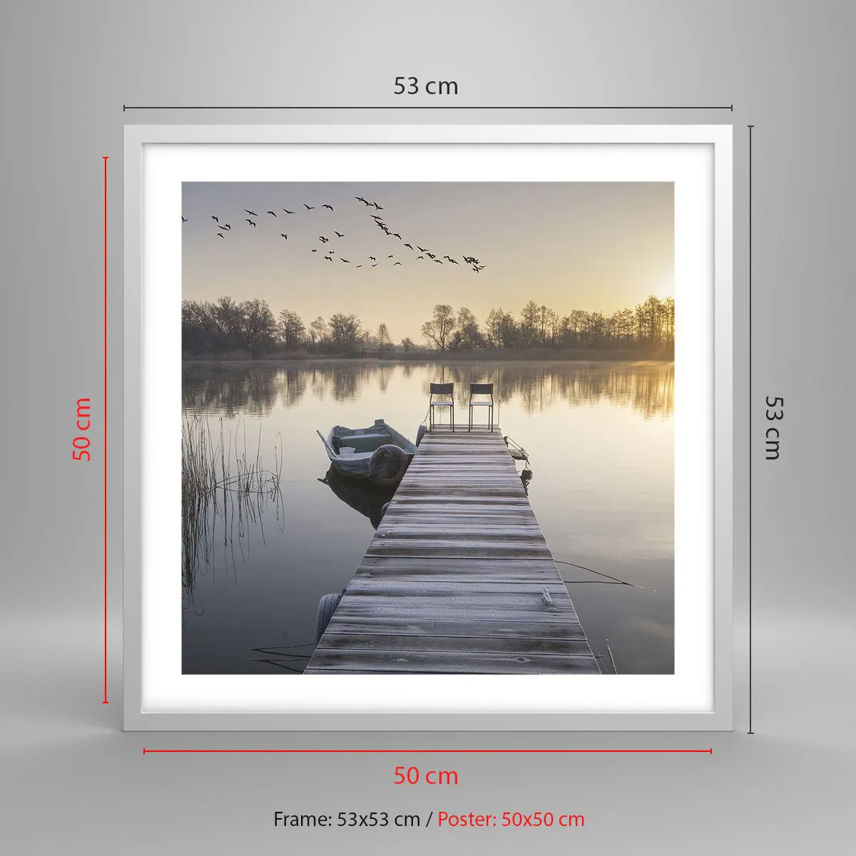 Poster in einem weißen Rahmen - Ich komme nach einiger Zeit zurück - 50x50 cm