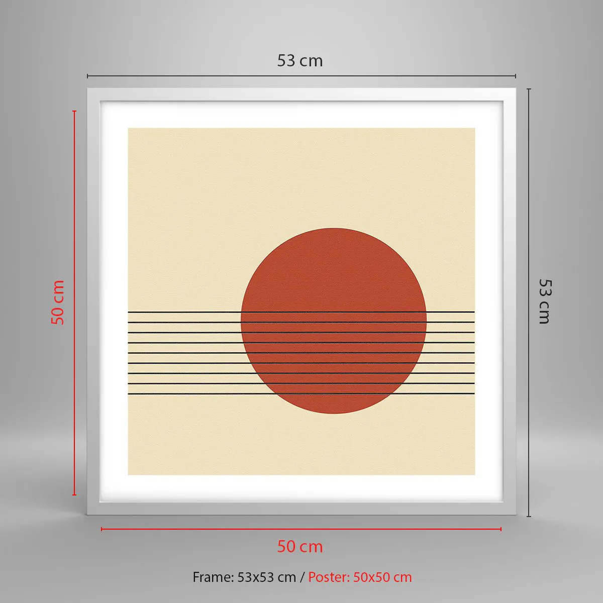 Poster in einem weißen Rahmen - Immer wieder und weiter - 50x50 cm