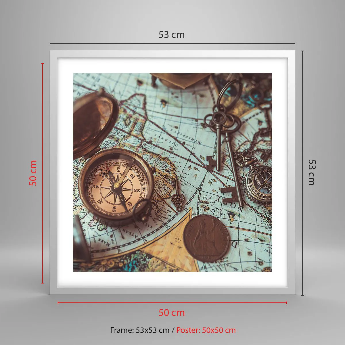 Plagát v bielom ráme - Pre dobrodruha - 50x50 cm