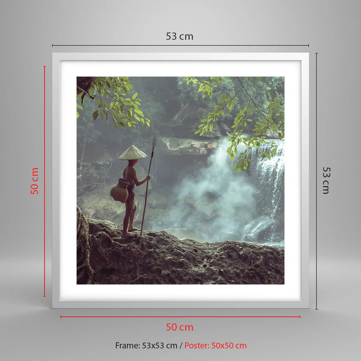 Poster in einem weißen Rahmen - Befreundet mit der Natur - 50x50 cm