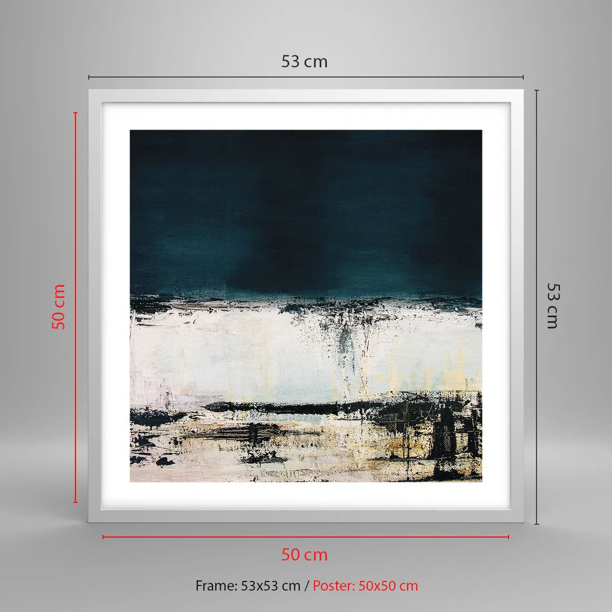 Poster in einem weißen Rahmen - Horizontale Komposition - 50x50 cm