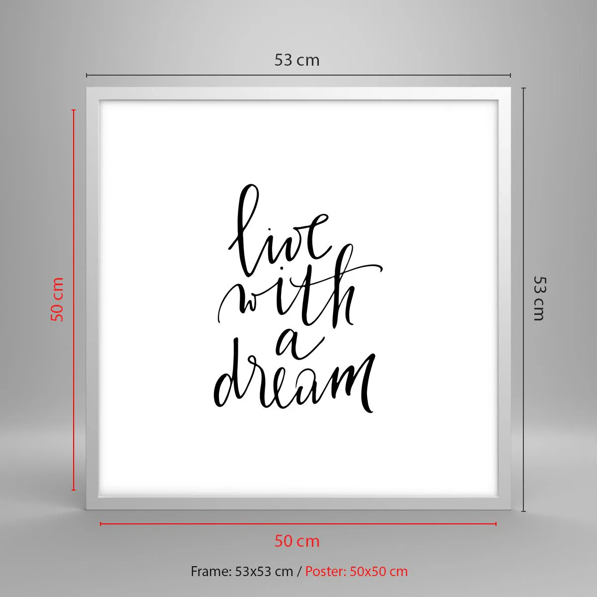 Poster in white frmae - Of Course - 50x50 cm