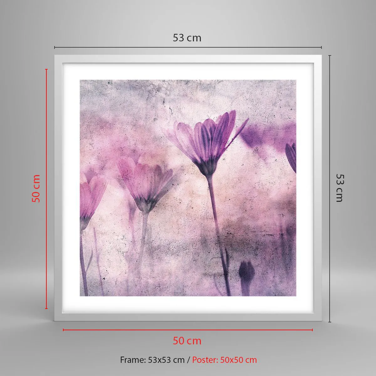 Poszter fekete keretben - A virágok álma  - 50x50 cm