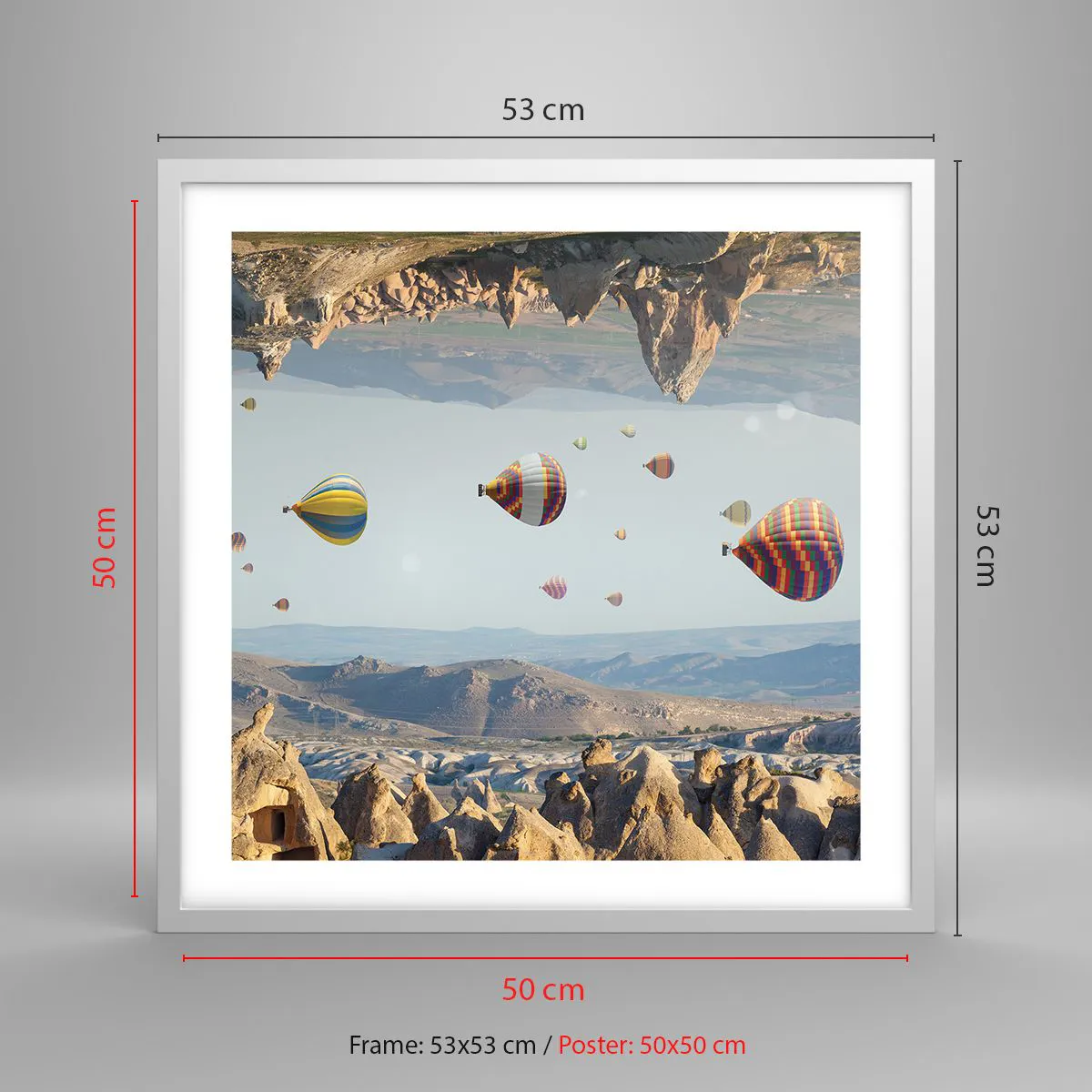 Plakát v bílém rámu - Zde je možné vše - 50x50 cm