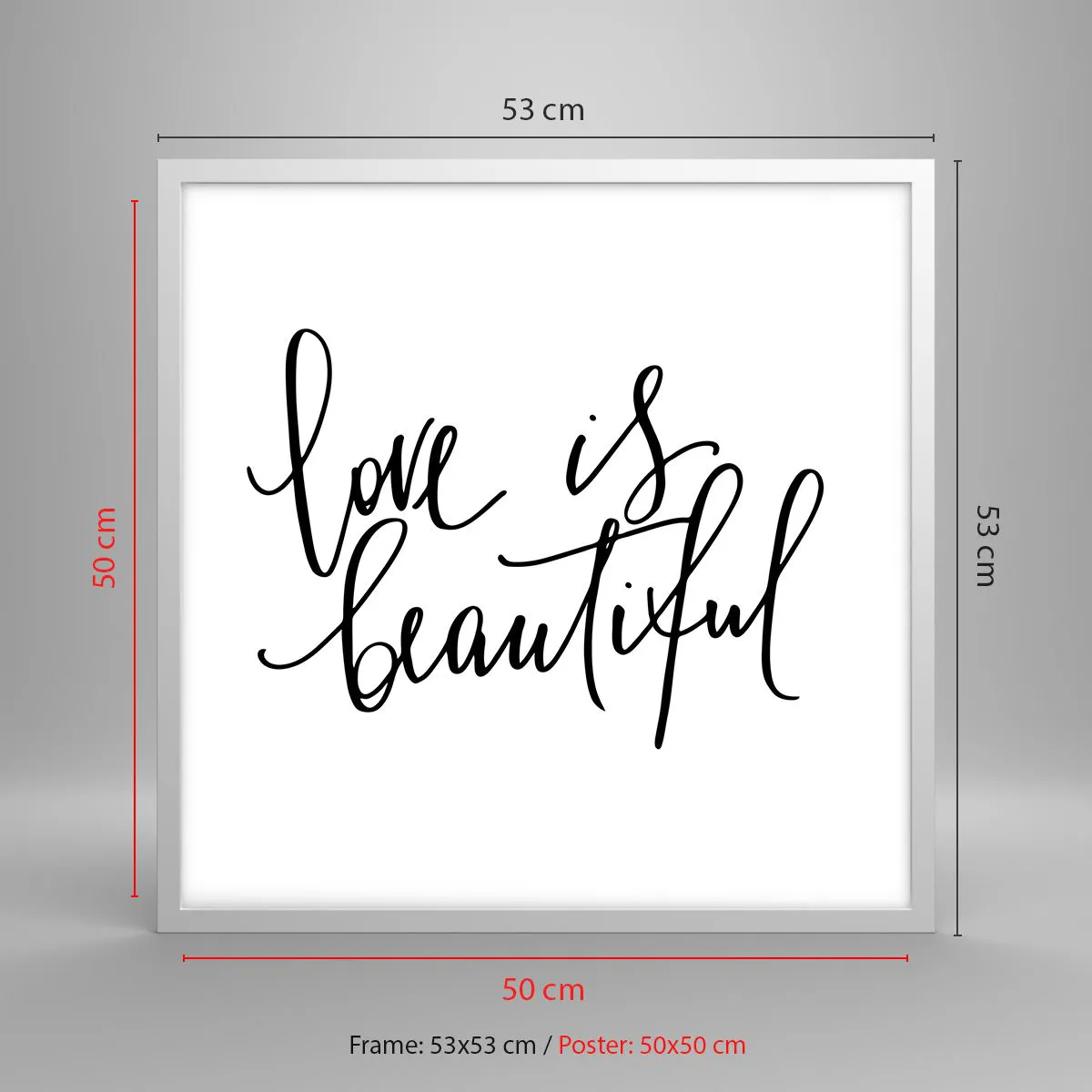 Poszter fekete keretben - Olvass és ismételj - 50x50 cm