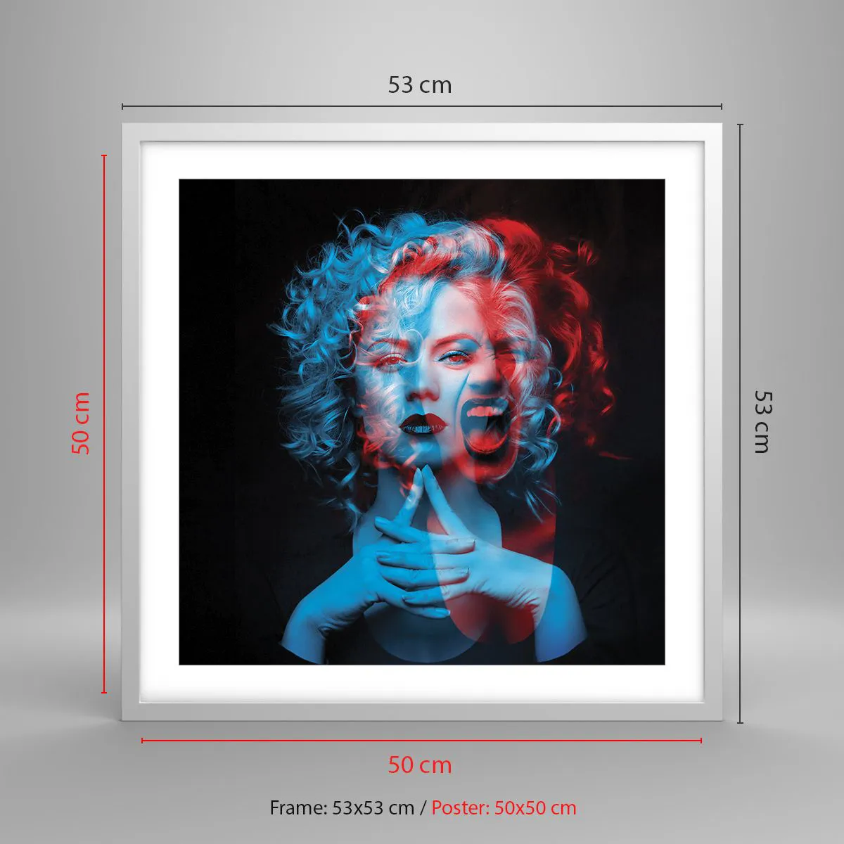 Plakat i hvid ramme - Alter ego - 50x50 cm