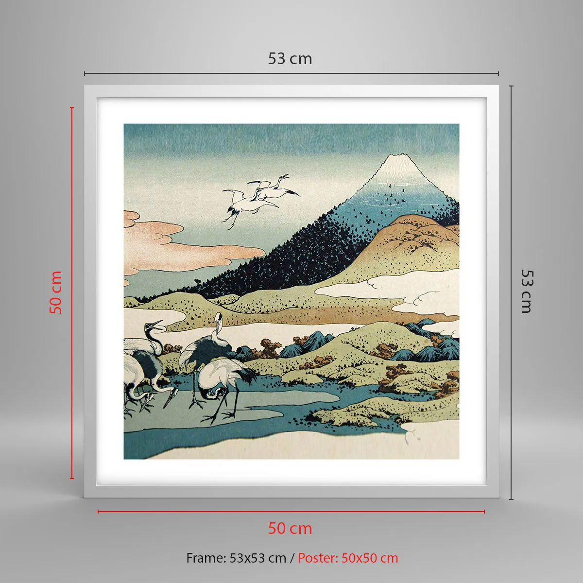 Affiche dans un cadre blanc - Poster - Avec une âme japonnaise - 50x50 cm