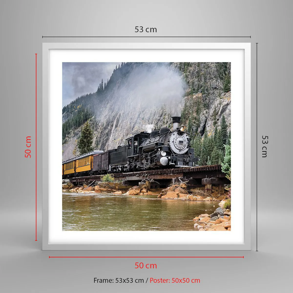 Plakat w białej ramie - A dokąd to? Dokąd? - 50x50 cm