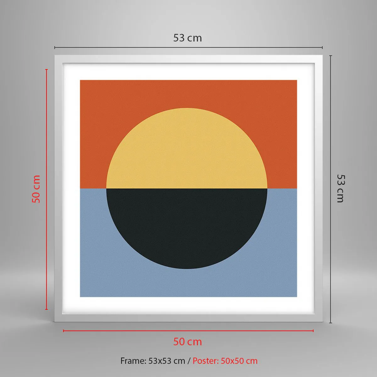 Pôster em moldura branca - Composição do calor e do frio - 50x50 cm