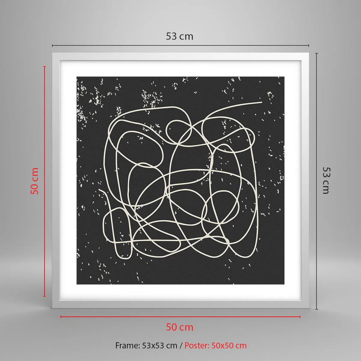 Poster in einem weißen Rahmen - Wandernde, umherschweifende Gedanken - 50x50 cm