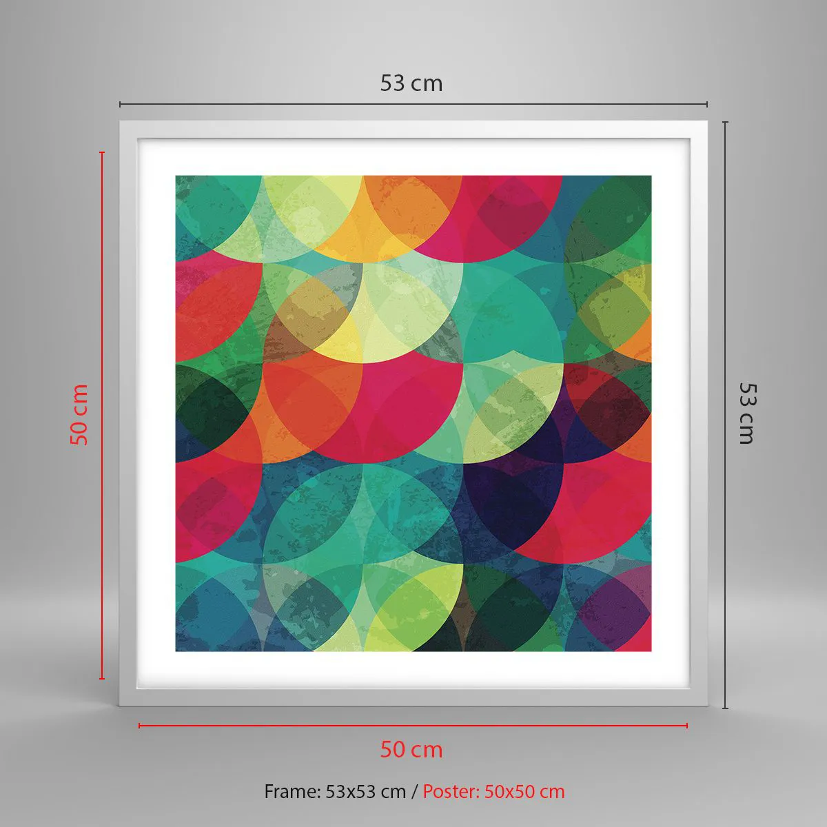 Poster în ramă albă - Să intrăm în curcubeu - 50x50 cm