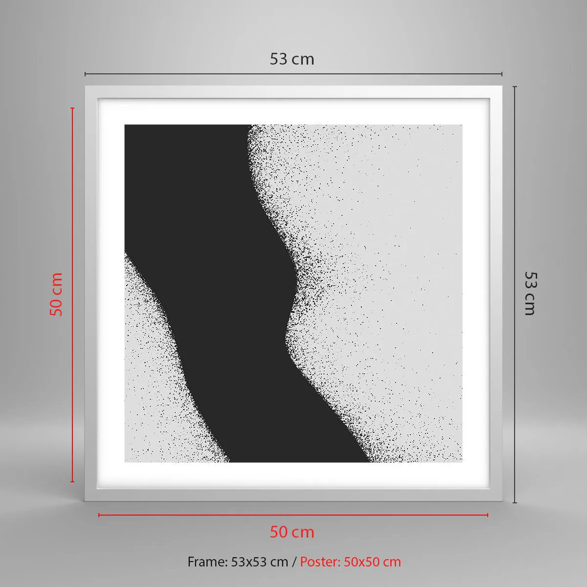 Poster in einem weißen Rahmen - Flüssiges Gleichgewicht - 50x50 cm