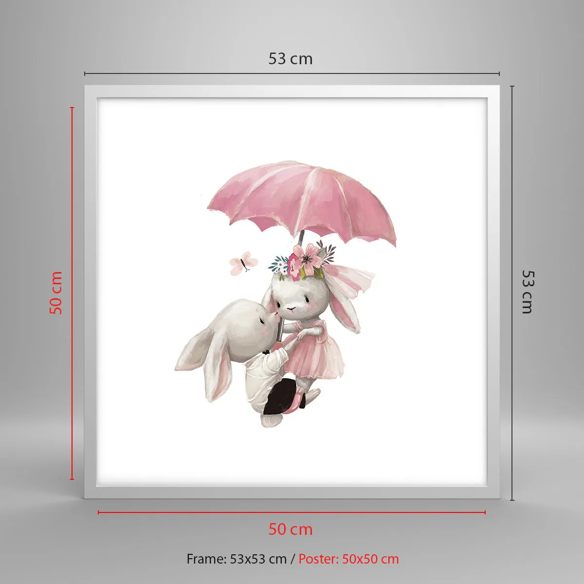 Plagát v bielom ráme - To je láska - 50x50 cm