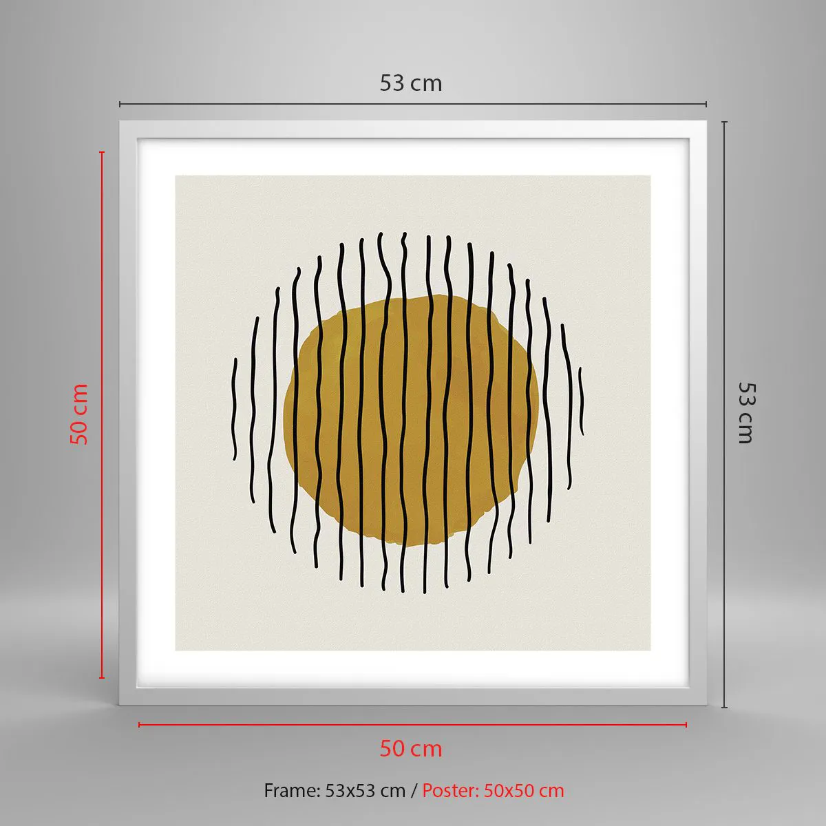 Poster in einem weißen Rahmen - Abstraktion, die vor Hitze zittert - 50x50 cm