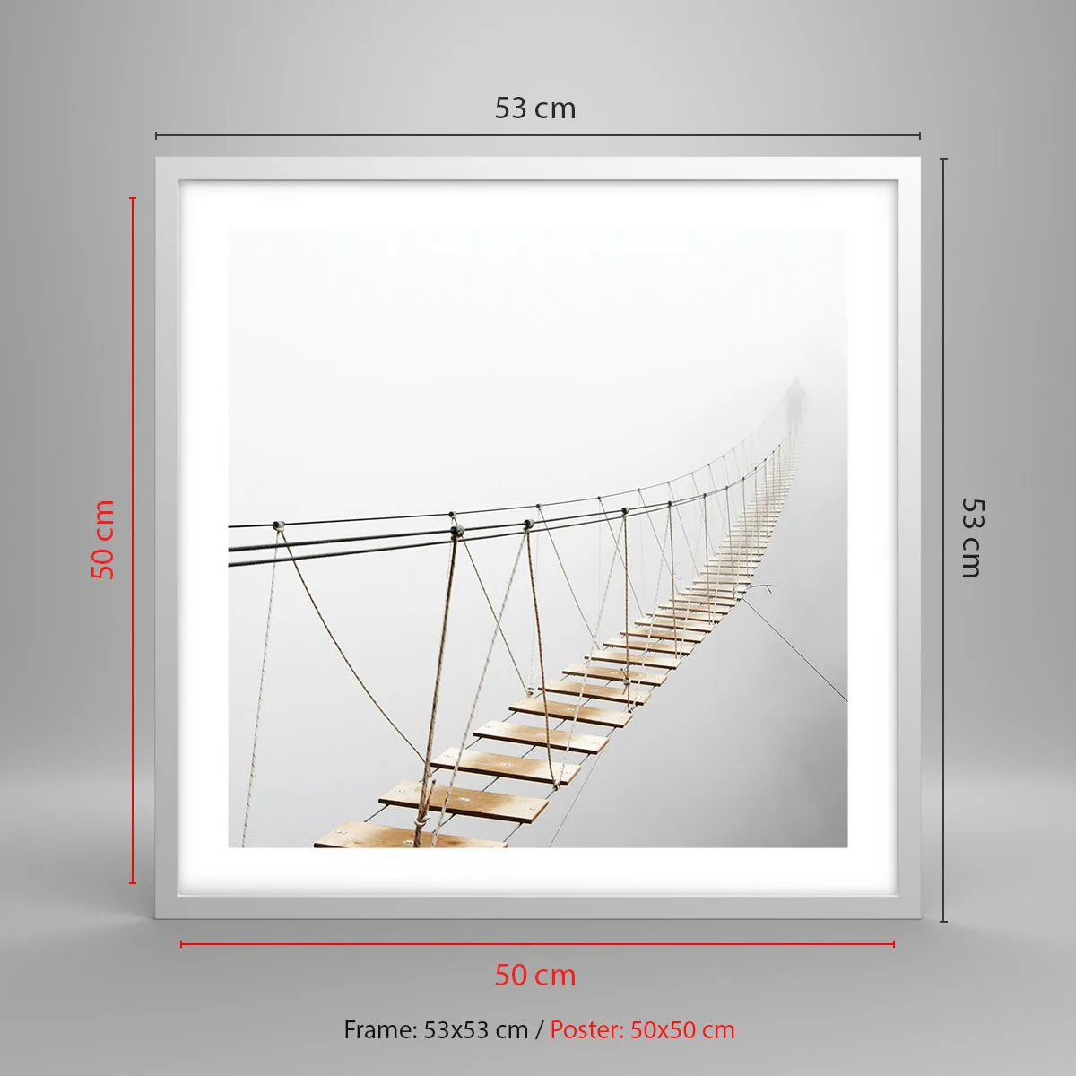 Affiche dans un cadre blanc - Poster - Où cela va-t-il te mener? - 50x50 cm