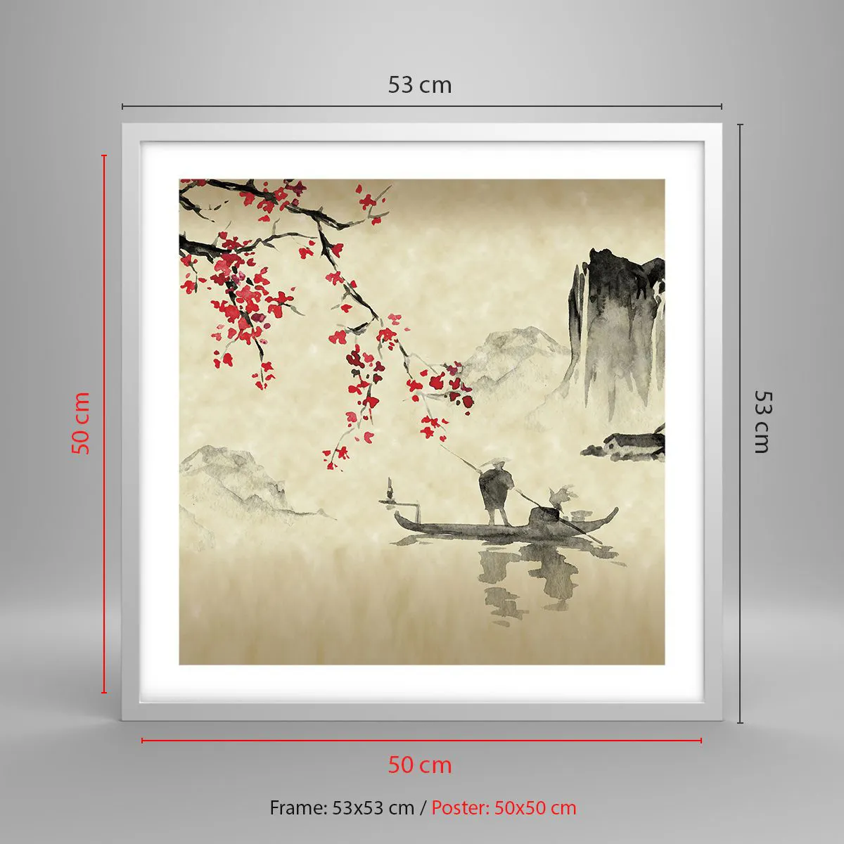 Pôster em moldura branca - Na terra do sol nascente - 50x50 cm