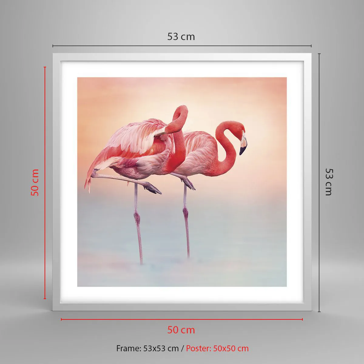 Plagát v bielom ráme - Vo farbe zapadajúceho slnka - 50x50 cm