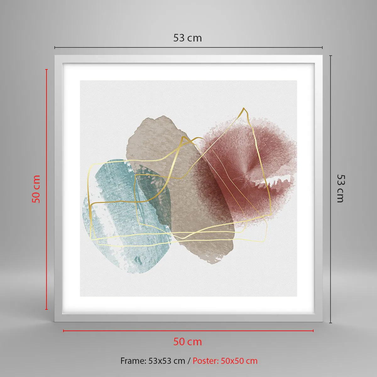 Affiche dans un cadre blanc - Poster - Coraux de l'espace - 50x50 cm
