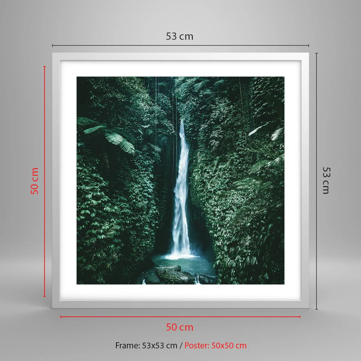 Poster in white frmae - Tropical Spring - 50x50 cm