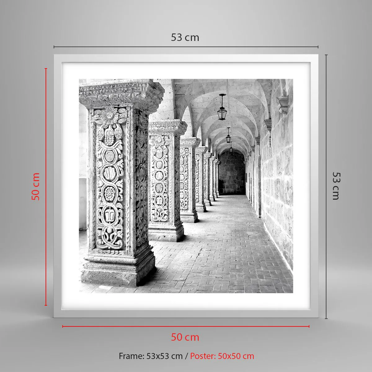 Poster in einem weißen Rahmen - Und wo geht’s hin...? - 50x50 cm