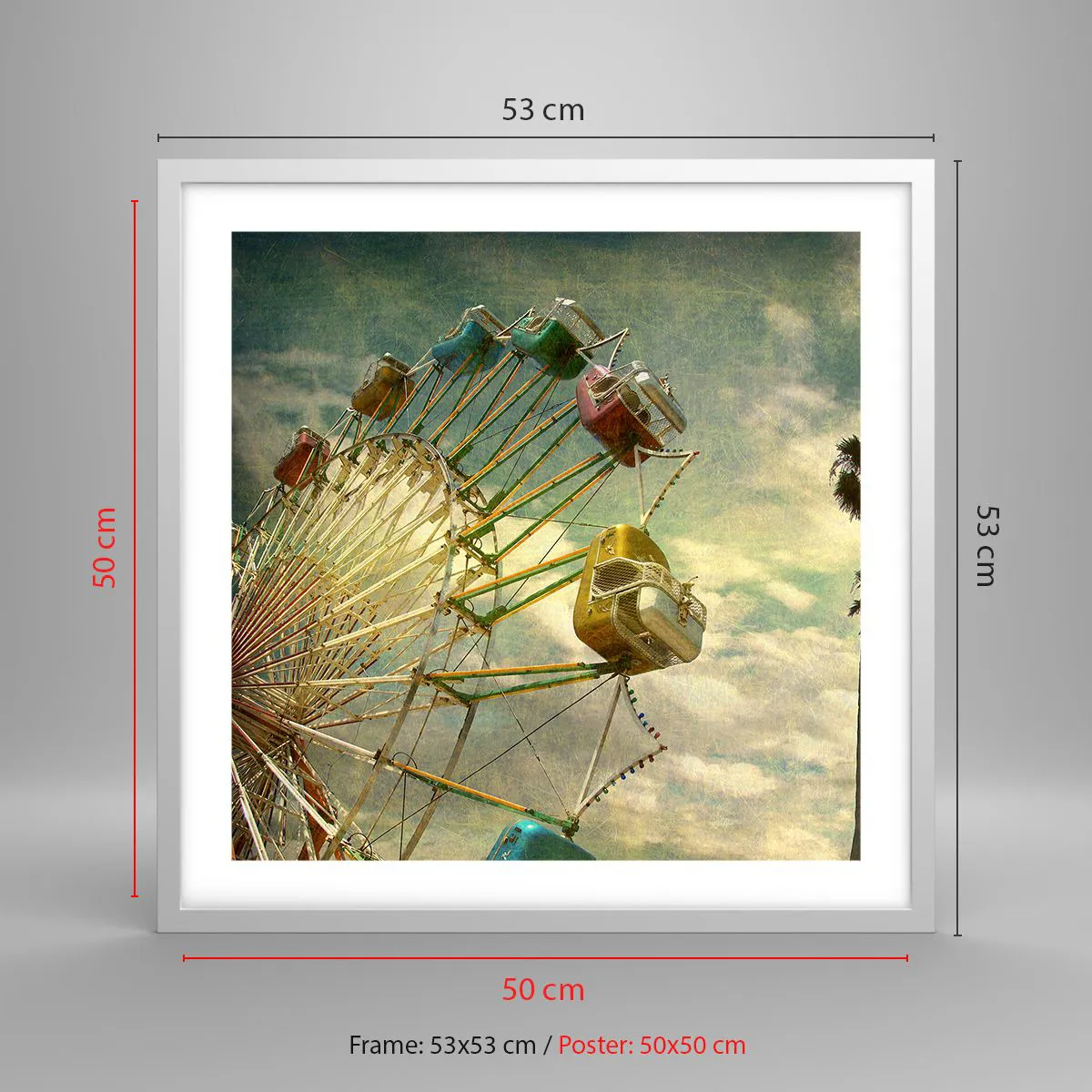 Poster in einem weißen Rahmen - Es wird Spaß geben ... - 50x50 cm