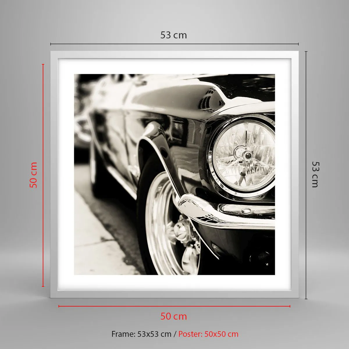 Poster in einem weißen Rahmen - Dauerhafter Glanz - 50x50 cm