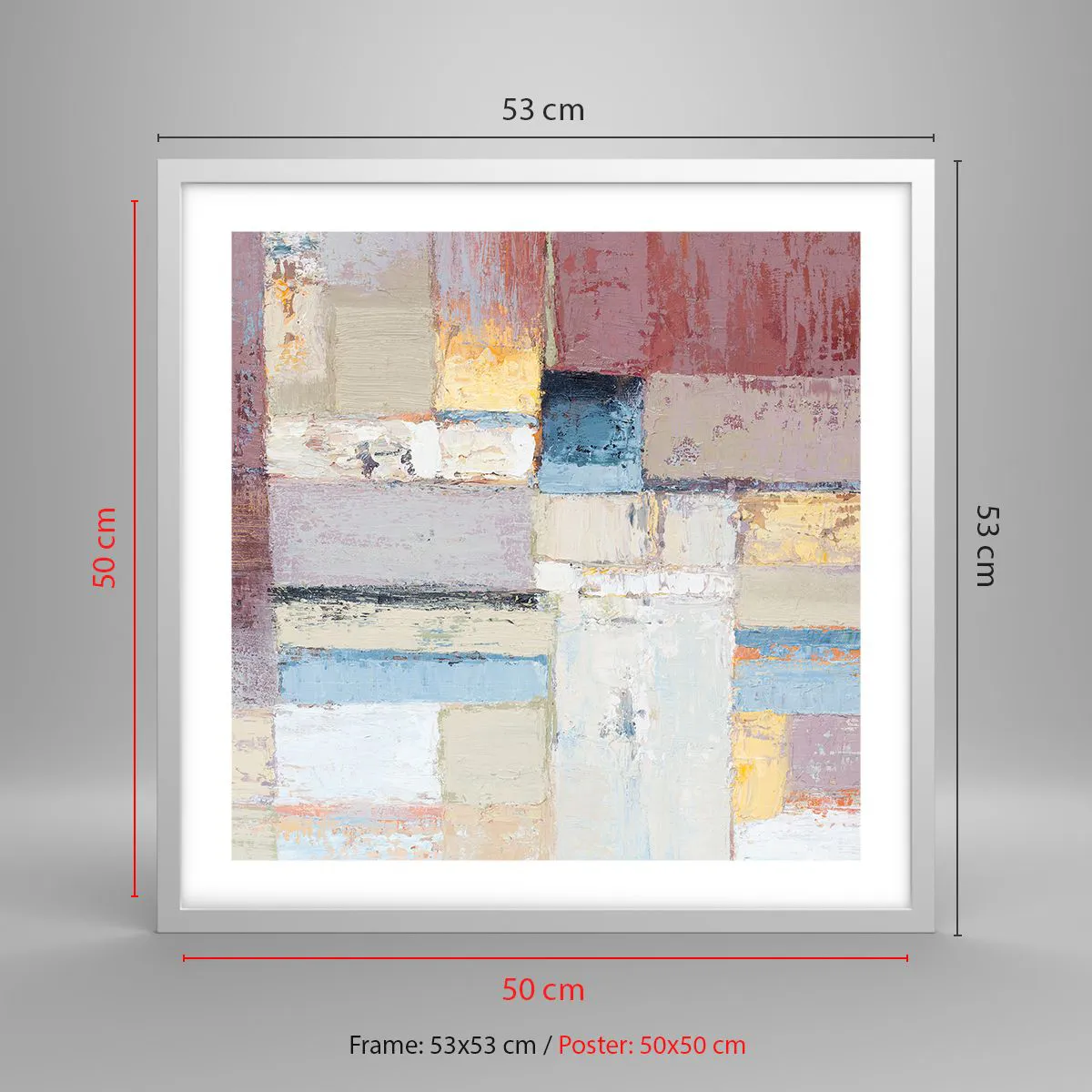 Affiche dans un cadre blanc - Poster - Le calme de la géométrie - 50x50 cm