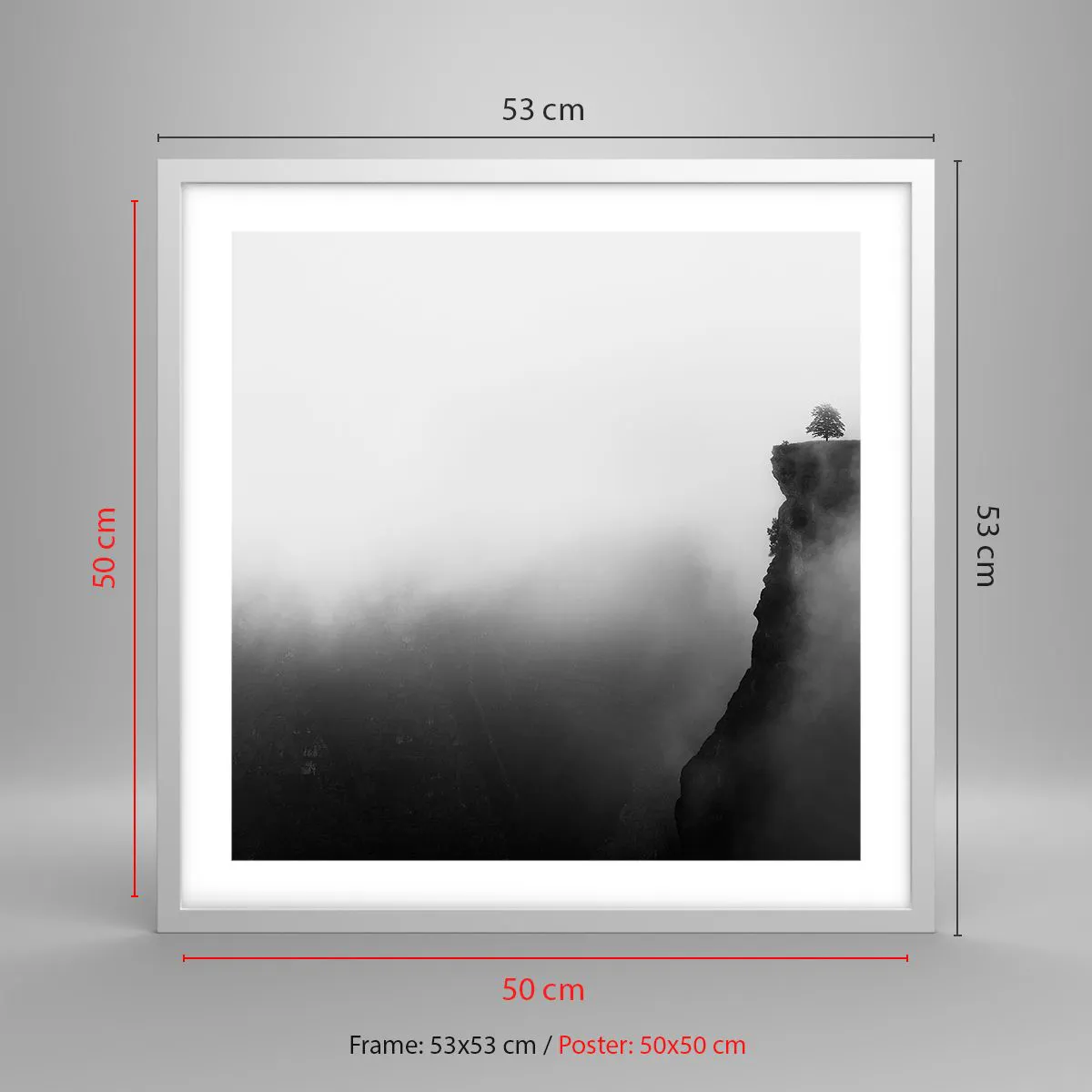 Poster in white frmae - On the Edge of the World - 50x50 cm