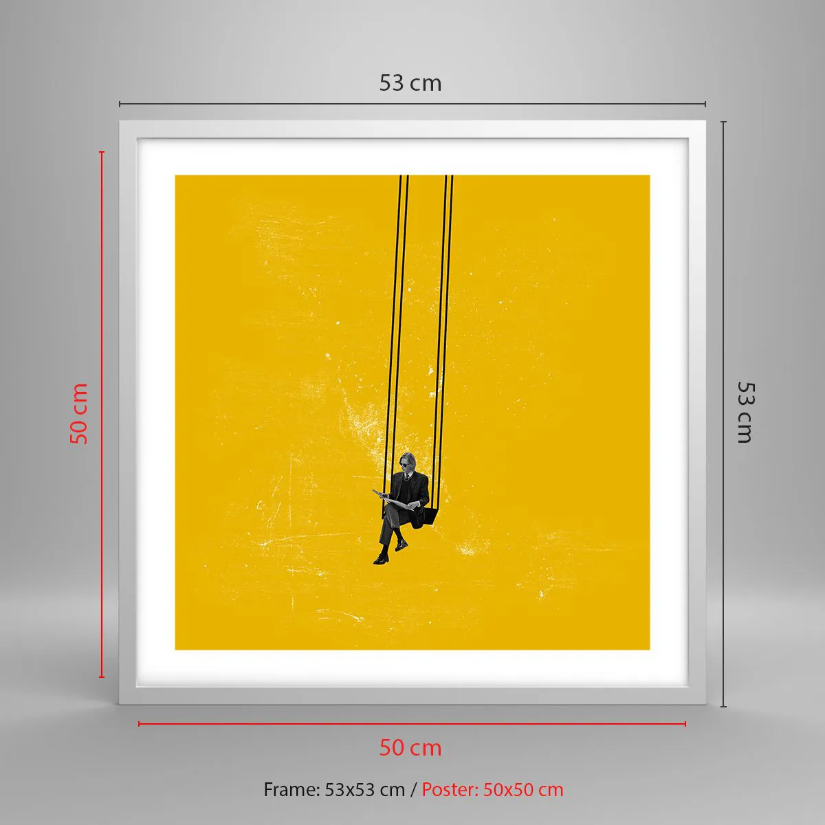 Affiche dans un cadre blanc - Poster - Un jour comme tous les jours - 50x50 cm
